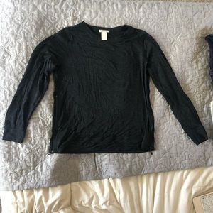 Zipper side long sleeve shirt